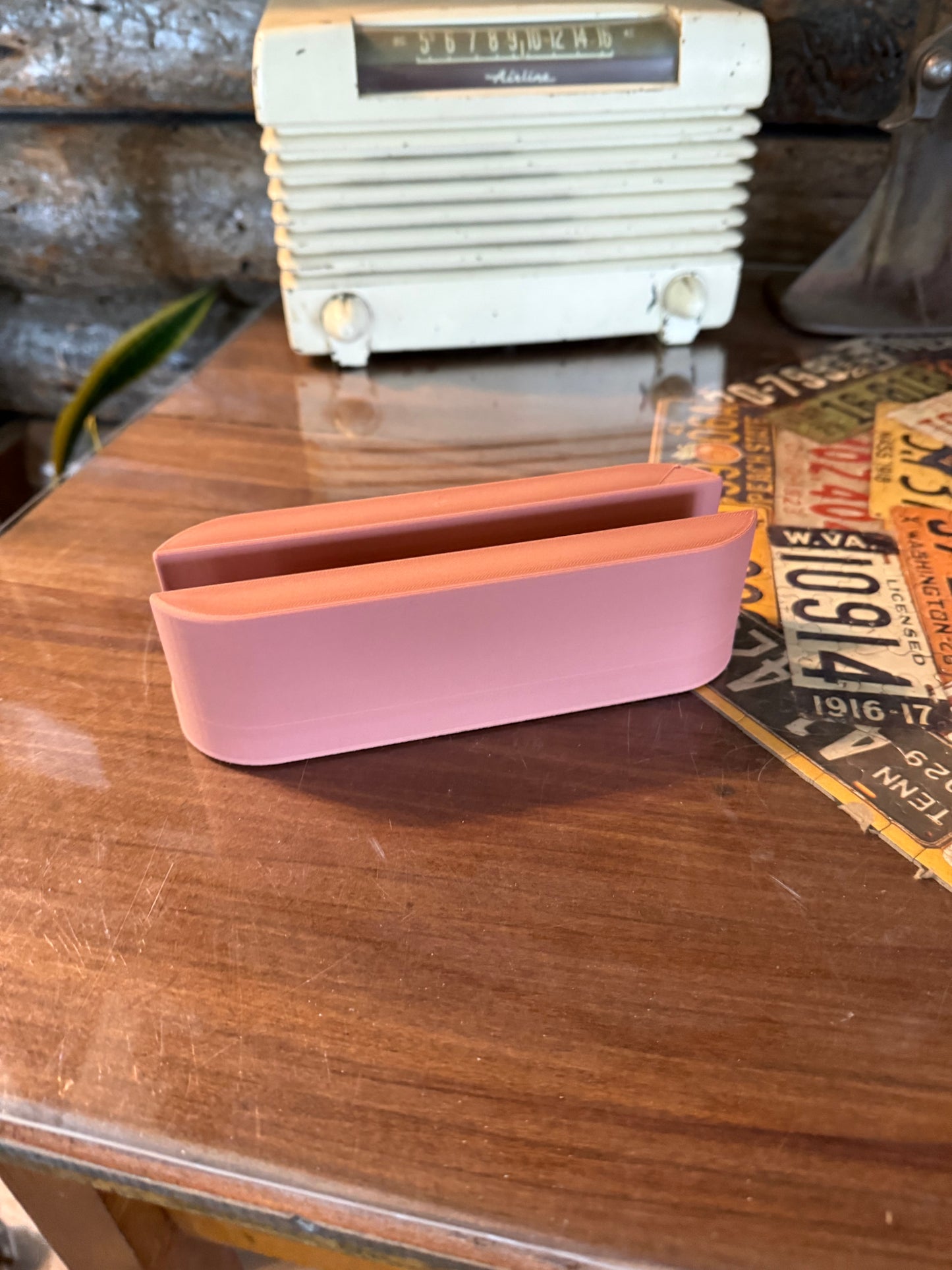 3D Printed Tablet Holder | Minimalist PLA Wood Stand | Horizontal Slot Dock for iPads and Tablets