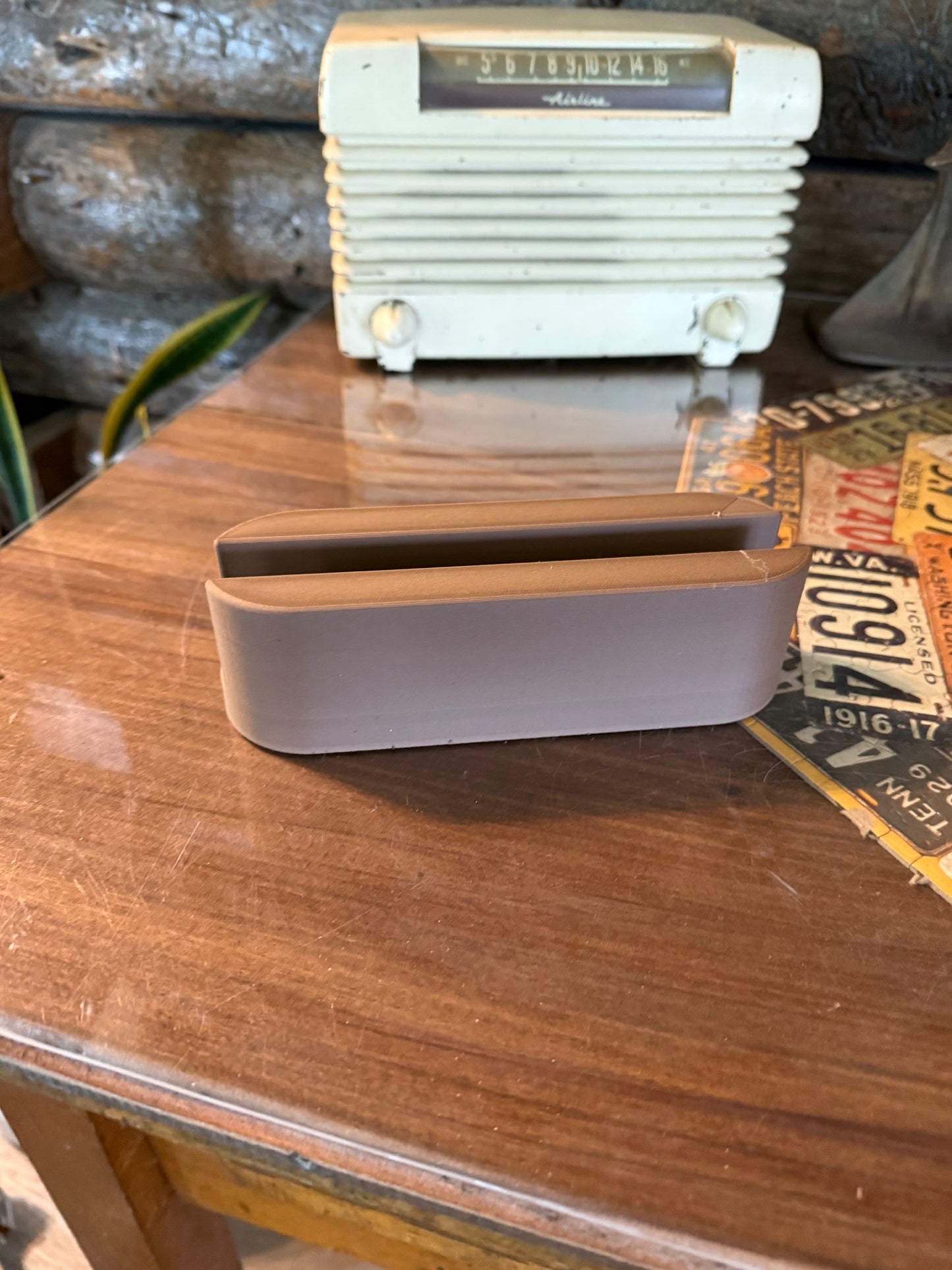 3D Printed Tablet Holder | Minimalist PLA Wood Stand | Horizontal Slot Dock for iPads and Tablets