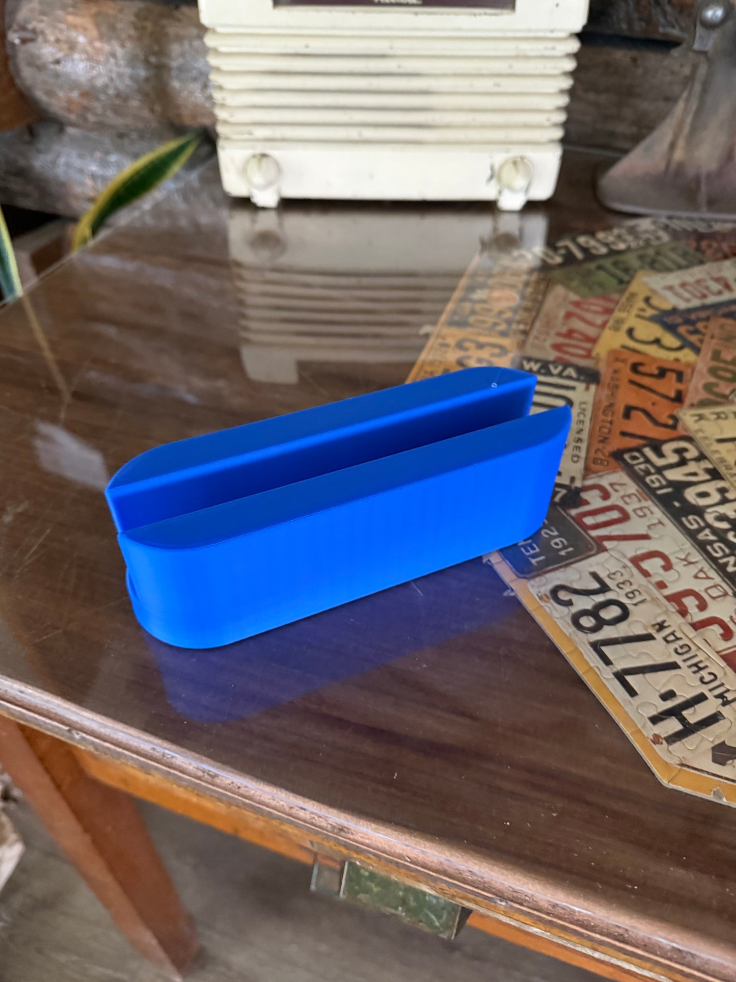 3D Printed Tablet Holder | Minimalist PLA Wood Stand | Horizontal Slot Dock for iPads and Tablets
