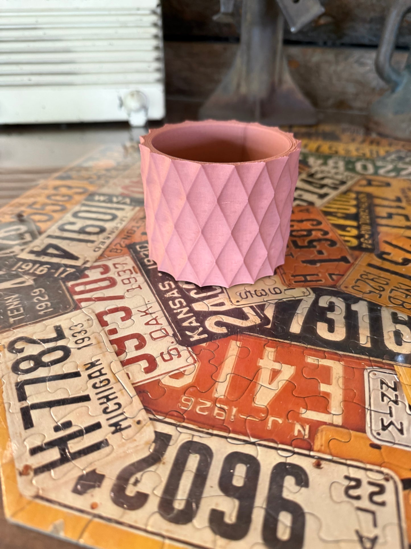3D Printed Geometric Planter | Diamond Texture | Modern Indoor Plant Pot | Eco-Friendly PLA