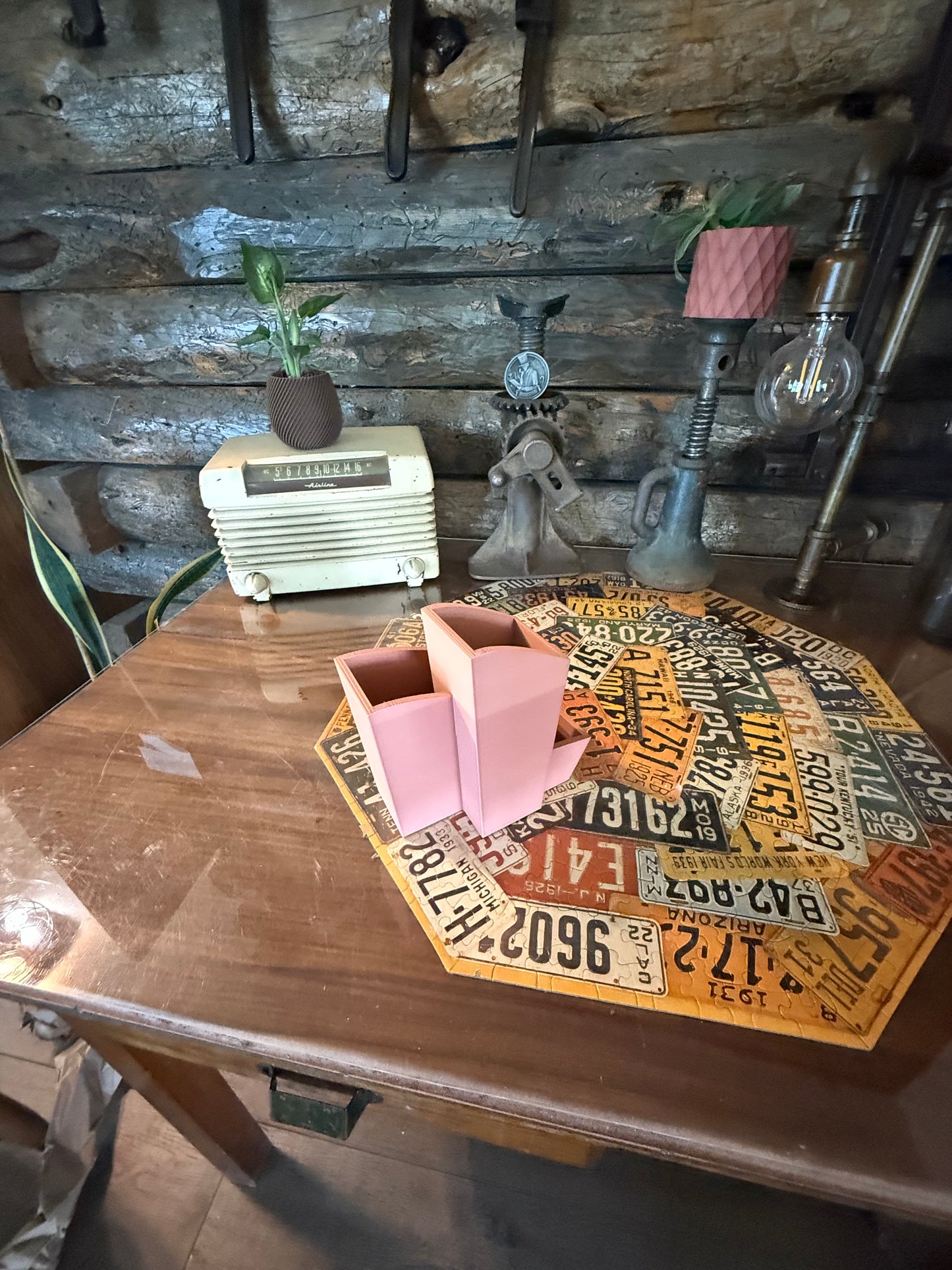 Modern Geometric Desk Organizer – 3D Printed Pen Holder