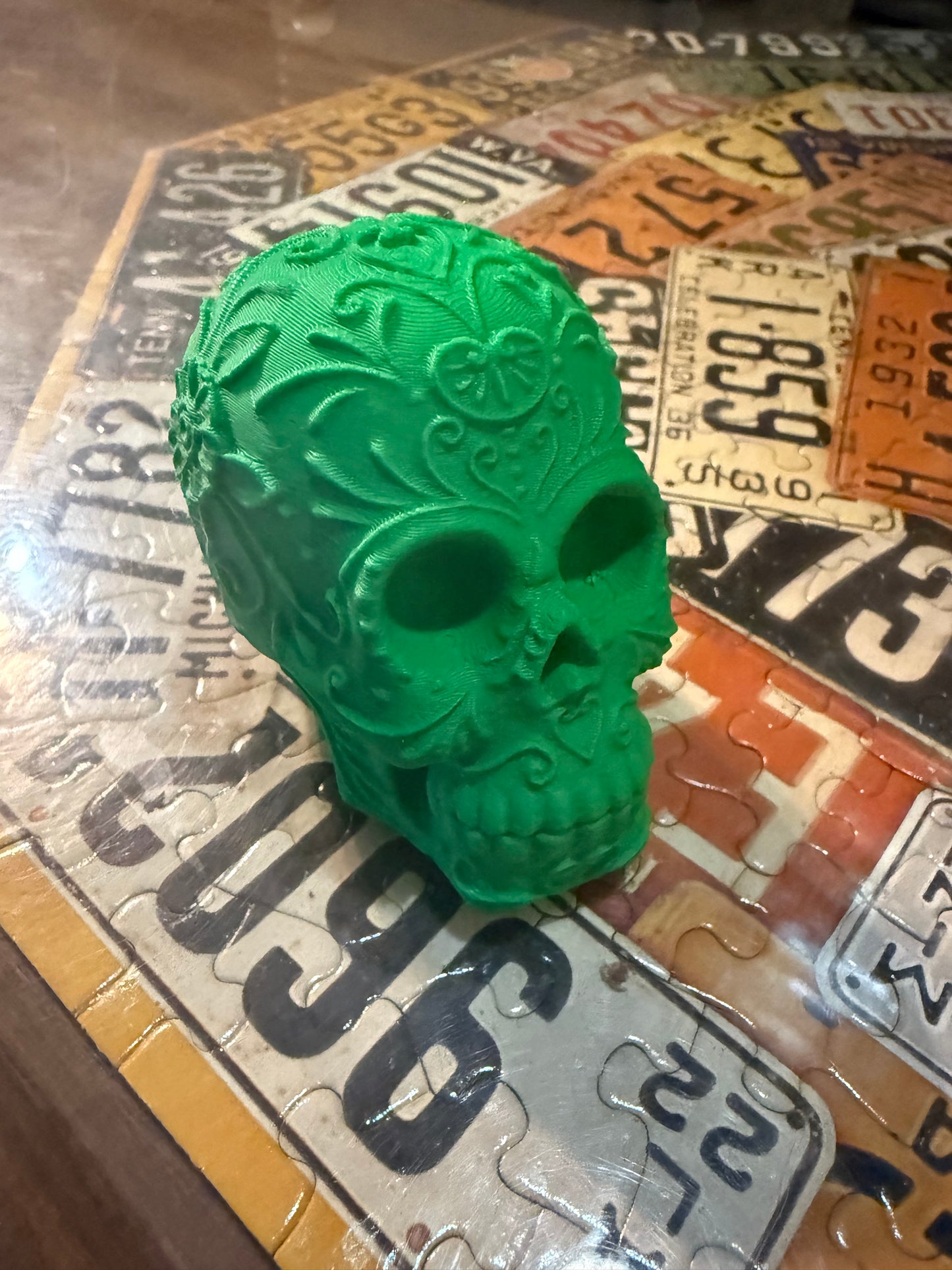 Sugar Skull Shift Knob – 3D Printed Gear Shifter for Hot Rods, Custom Cars & Halloween Decor