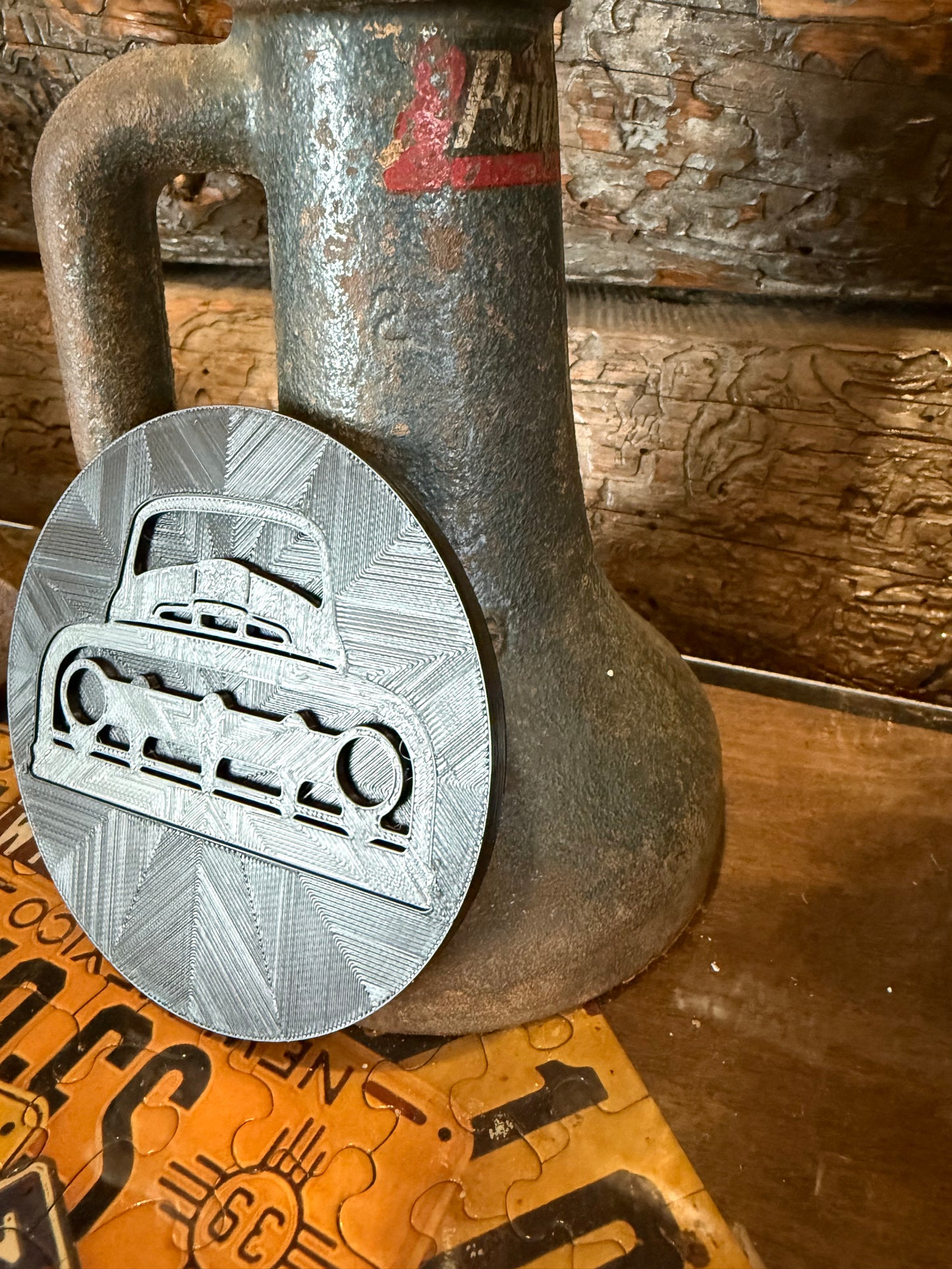 1952 Ford Truck Coaster Set of 4 – Vintage Pickup Grill Design, 3D Printed Automotive Drink Coasters