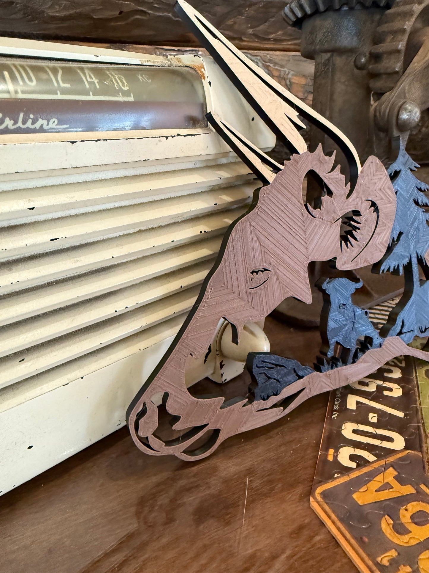 3D Printed Bull Wall Art β Rustic Farmhouse & Western Decor | Bull Silhouette | Ranch House, Cowboy, Longhorn, Cattle Gift