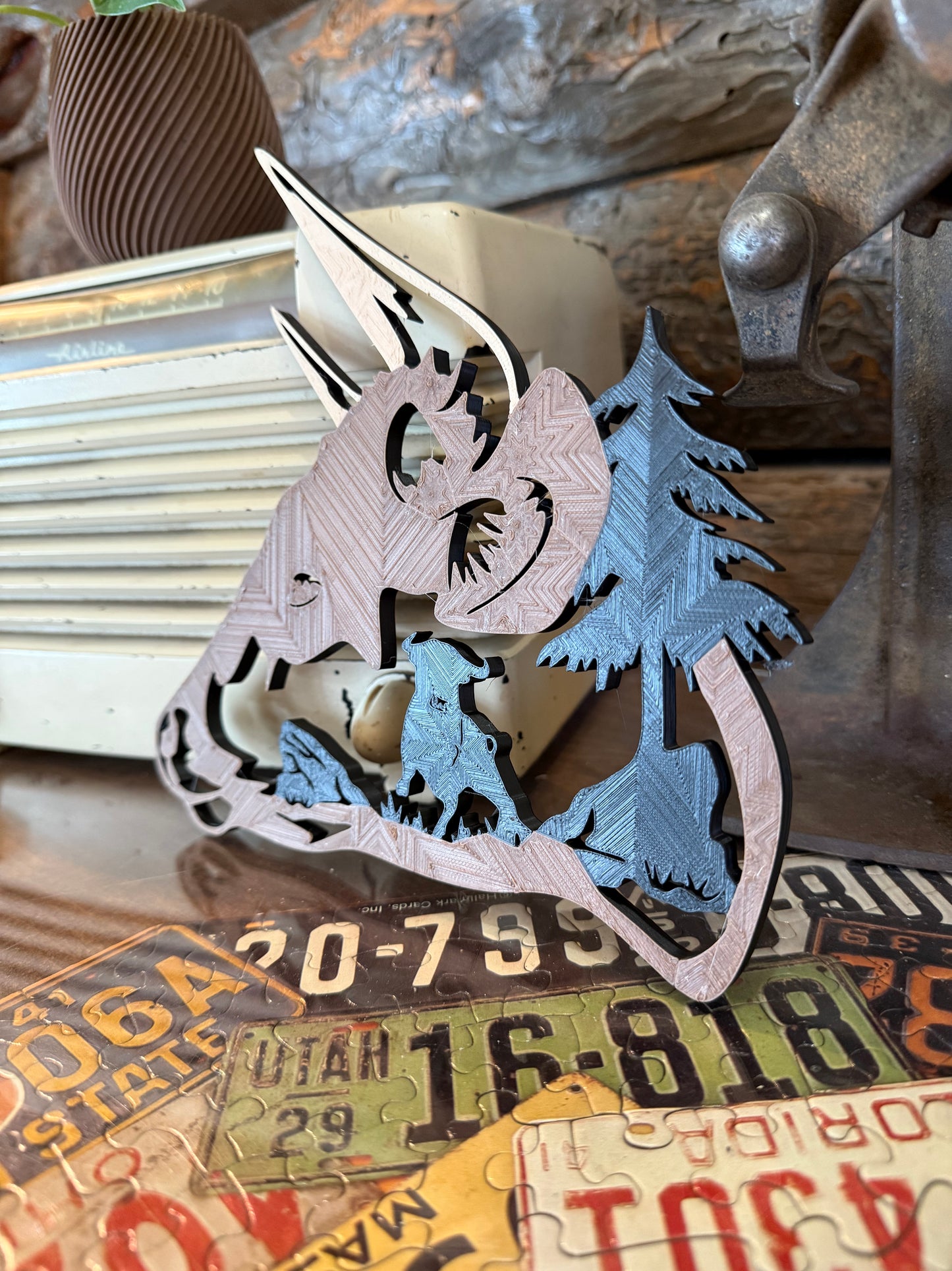 3D Printed Bull Wall Art β Rustic Farmhouse & Western Decor | Bull Silhouette | Ranch House, Cowboy, Longhorn, Cattle Gift