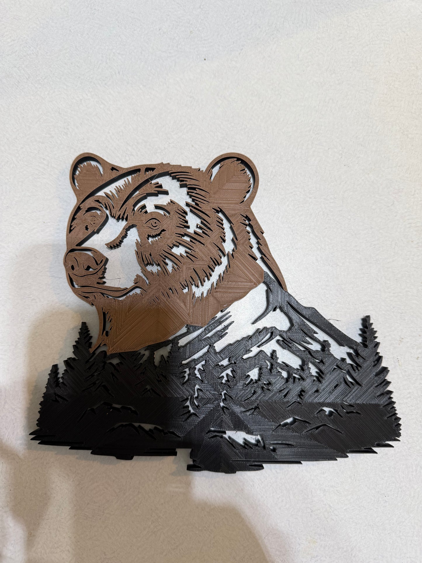 π» 3D Printed Bear Mountain Wall Art β Rustic Cabin Decor