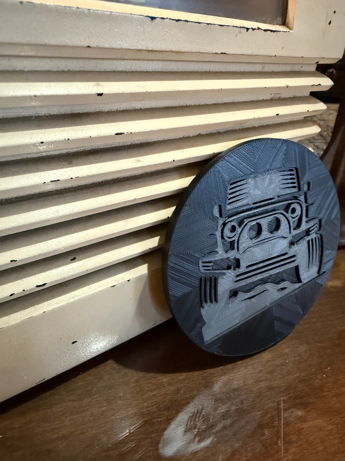 Set of 4 Jeep Coasters – 3D Printed Off-Road Drink Coasters – Jeep Wrangler Gift for Jeep Lovers, Rustic Home Décor