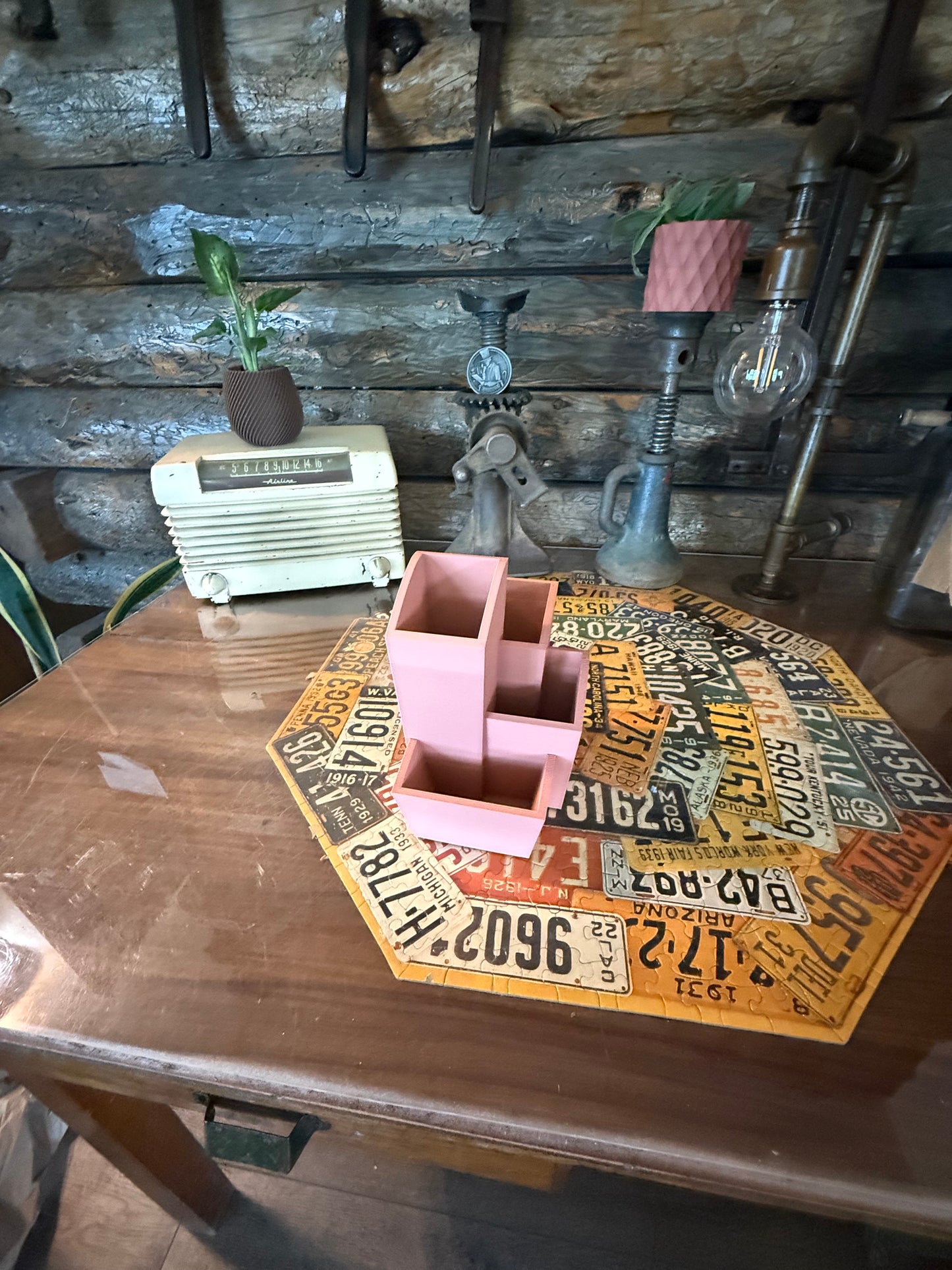 Modern Geometric Desk Organizer – 3D Printed Pen Holder