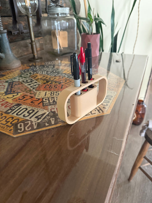 3D Printed Modern Pen Holder – Minimalist Desktop Organizer