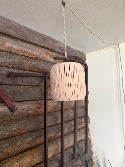 3D Printed Hanging Pendant Lamp – Soft Oval Cutout Design
