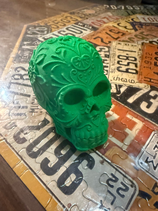 Sugar Skull Shift Knob – 3D Printed Gear Shifter for Hot Rods, Custom Cars & Halloween Decor