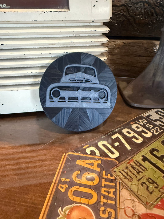 1952 Ford Truck Coaster Set of 4 – Vintage Pickup Grill Design, 3D Printed Automotive Drink Coasters