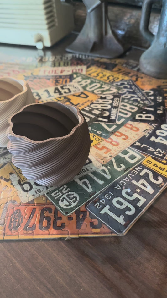 3D Printed Ripple Planter – Wavy Modern Mini Pot for Succulents
