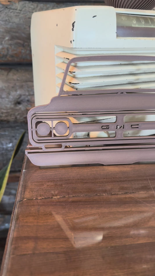 GMC Truck Grille Wall Art | Classic Truck Front Silhouettes | Retro Garage or Shop Decor | 3D Printed Wall Hanging